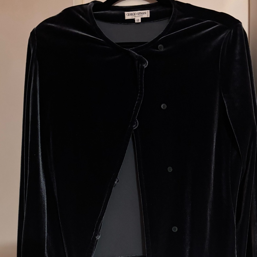 Giorgio Armani Black Velvet Blazer
